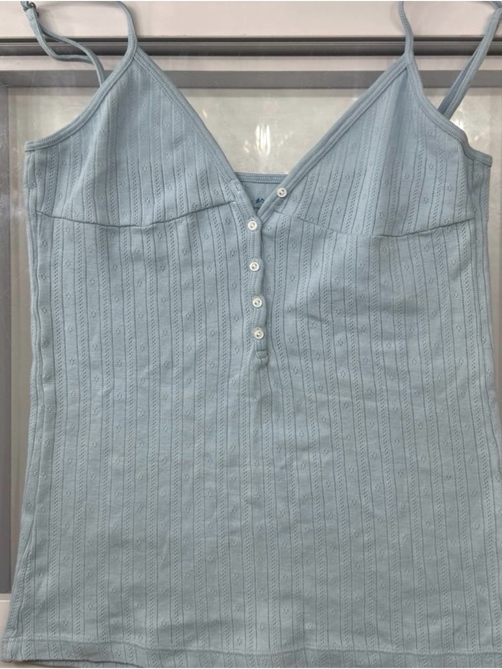 Brandy Melville Light Blue Button Up Camisole Tank Top (Ready To Ship)